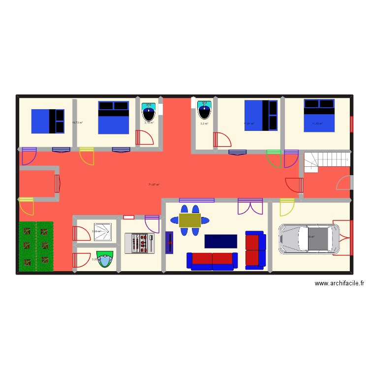 FALL INGÉ. Plan de 11 pièces et 175 m2