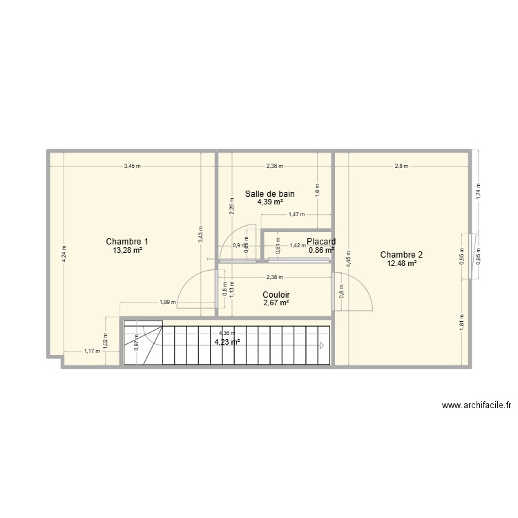 lemonier 2. Plan de 6 pièces et 38 m2