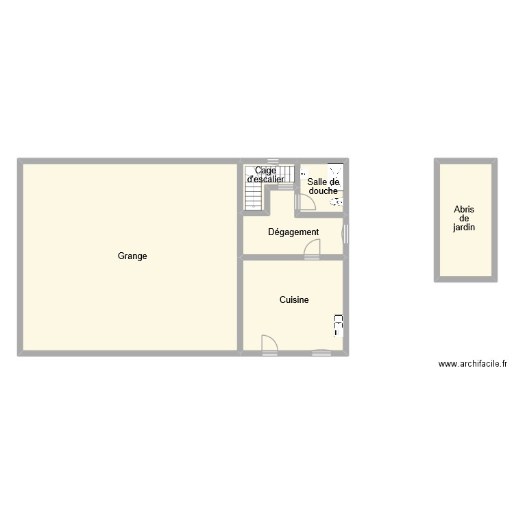 alliliare RDC. Plan de 6 pièces et 164 m2