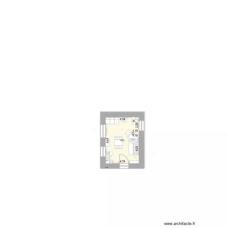 longere sdb differente. Plan de 6 Pièces et 63 m²