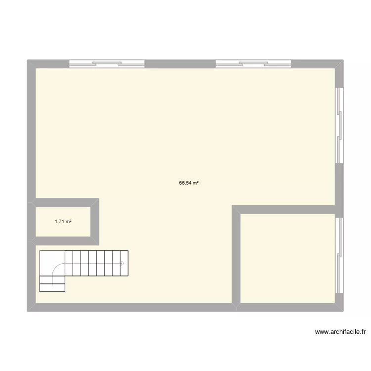 RDC V1. Plan de 2  et 68 m²