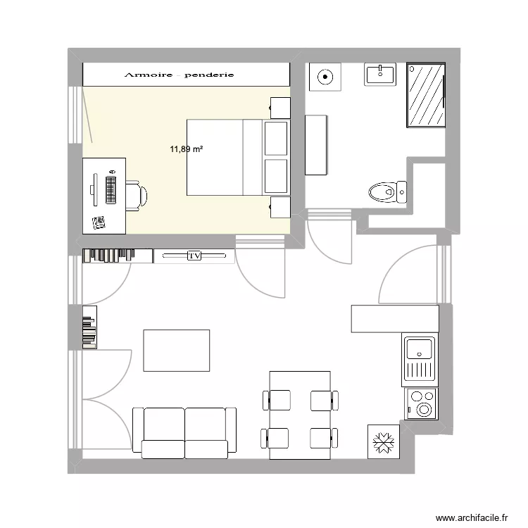 Appart 2. Plan de 1 et 12 m² Appart 2. Plan de 1 et 12 m²