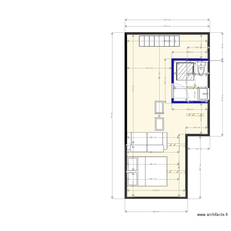 sam1. Plan de 1 pièce et 22 m2