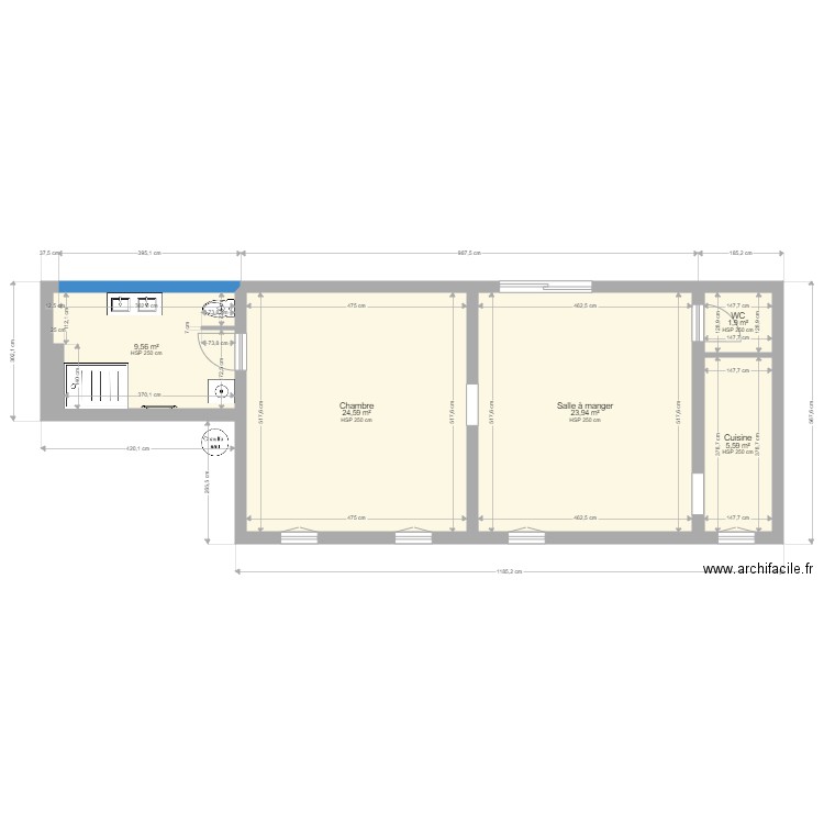 MAISON . Plan de 5 pièces et 66 m2