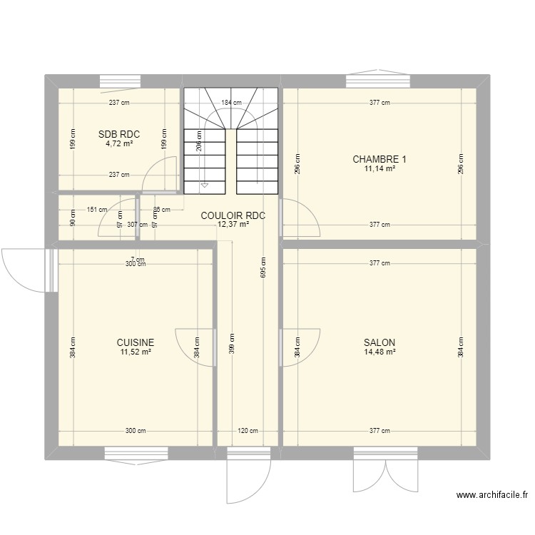 Maison Lamballe_Salon & cuisine. Plan de 0 pièce et 0 m2