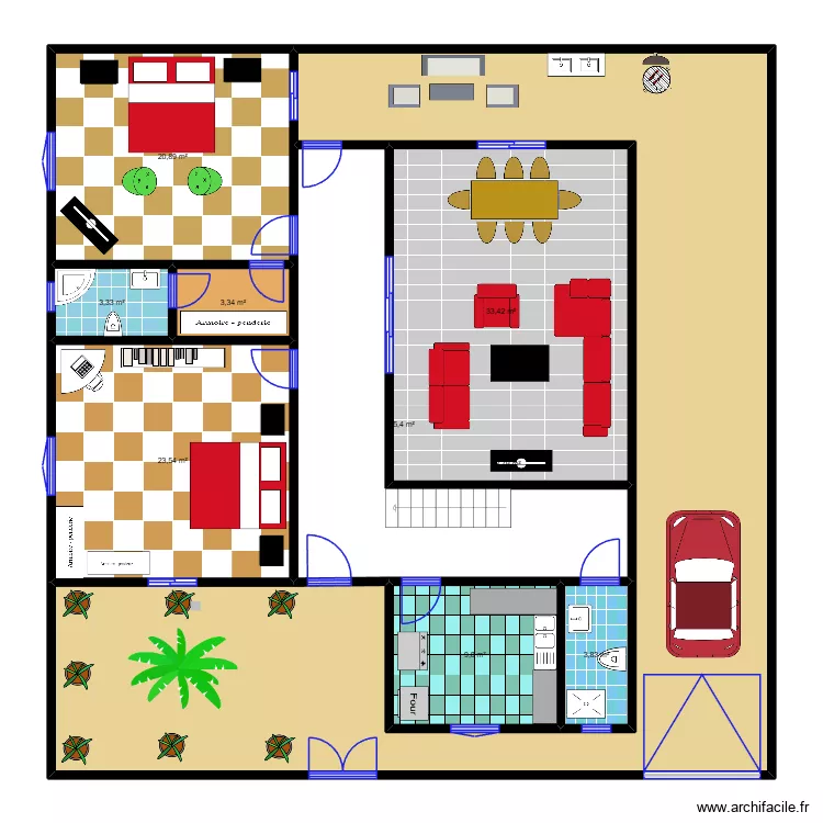 TANTE BINETOU 2 ETAGE. Plan de 