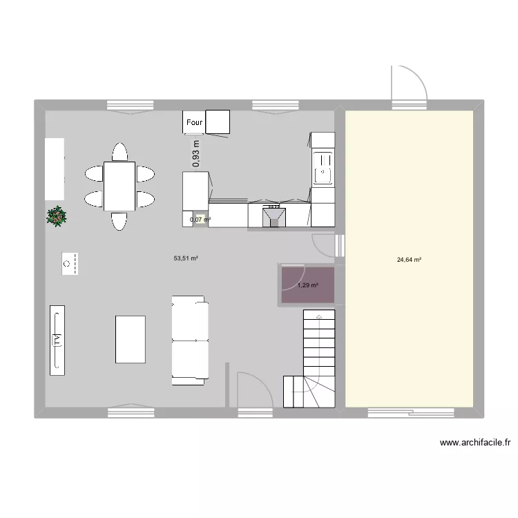 nana. Plan de 4  et 80 m²