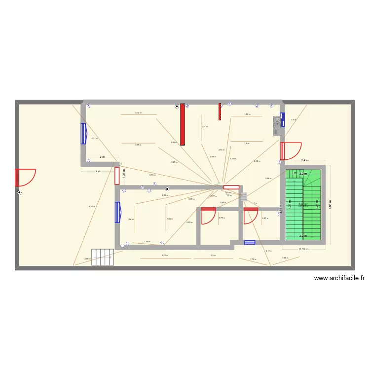 RDC C&acirc;ble Eclairage. Plan de 4  et 176 m²