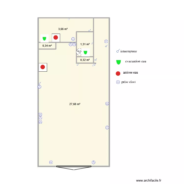 biarritz. Plan de 5  et 33 m²