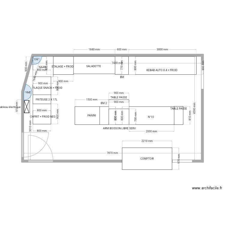 KEBAB FACTORY TOURS. Plan de 1 pièce et 36 m2