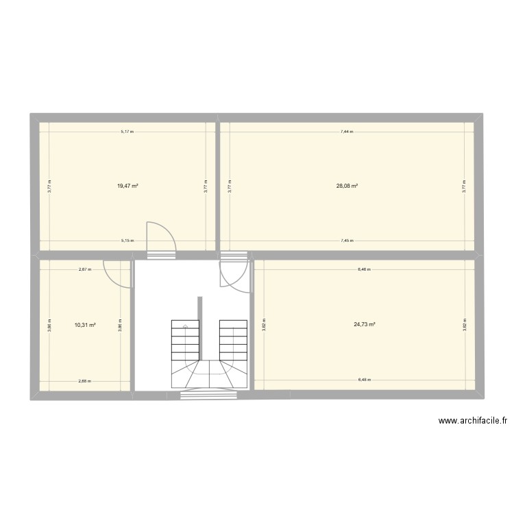 Wasquehal CAVE. Plan de 4 pièces et 83 m2