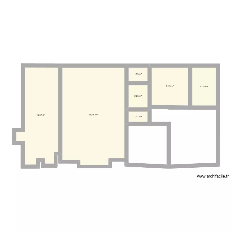 MAISON FLOIRAC. Plan de 7  et 63 m²