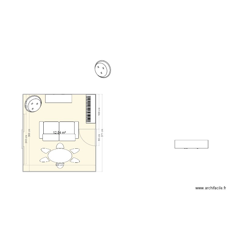 PARIS. Plan de 1 pièce et 13 m2