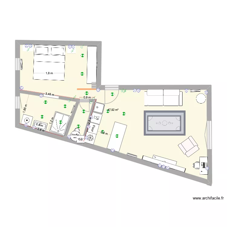 Studio Luberon - lave linge SdE. Plan de 