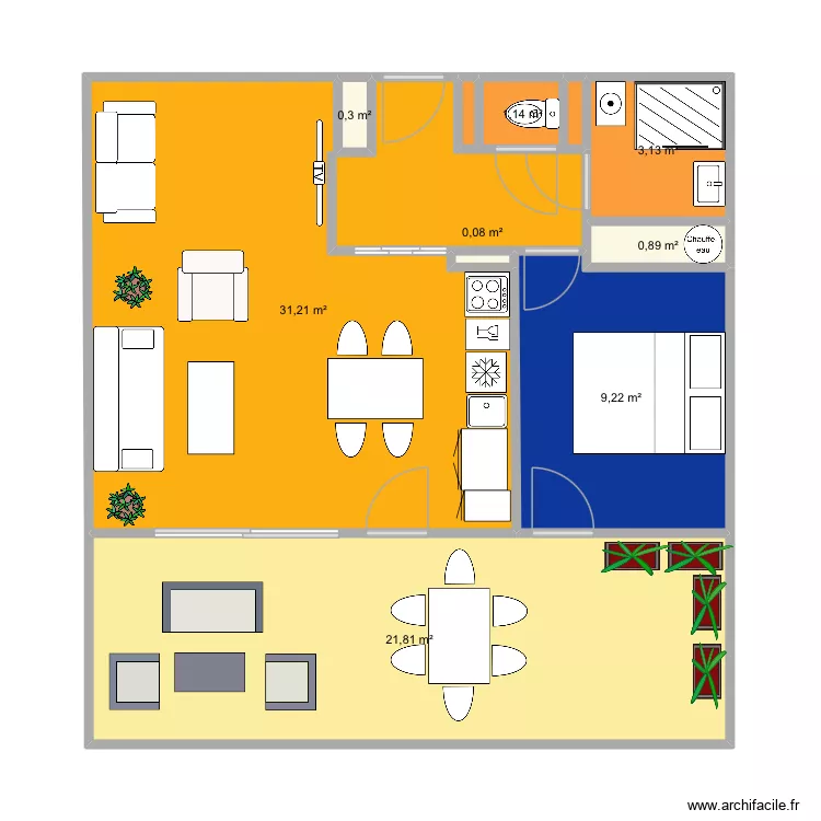 Sete modification. Plan de 8 et 68 m² Sete modification. Plan de 8 et 68 m²