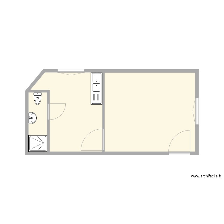 17 saint bernard. Plan de 3 pièces et 18 m2