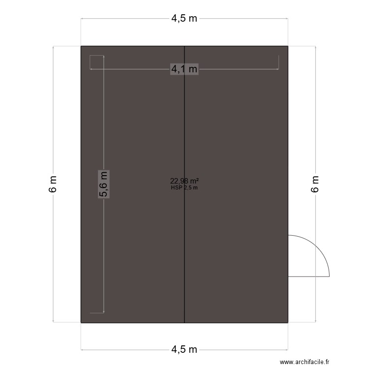 garage final. Plan de 1 pièce et 23 m2