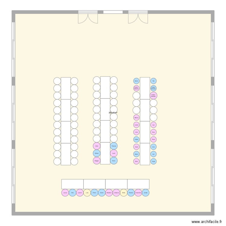 Bapteme. Plan de 1 pièce et 262 m2