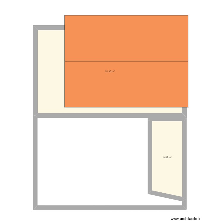 maison. Plan de 2 pièces et 61 m2