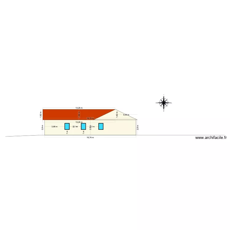 fa&ccedil;ade est. Plan de 