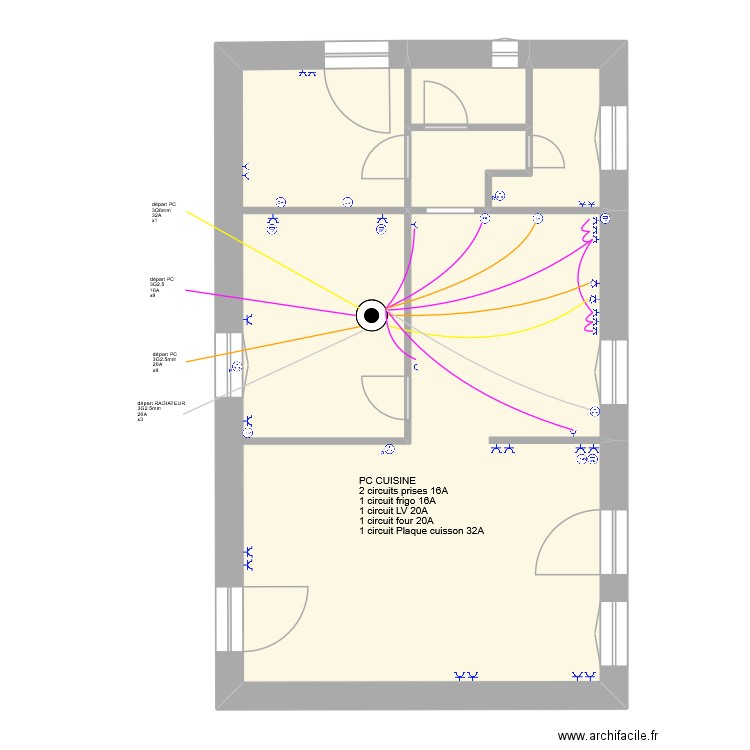 Joris PC cuisine. Plan de 4 pièces et 73 m2
