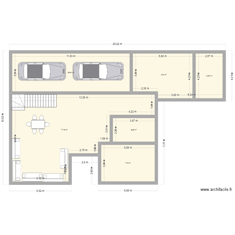MAISON 2 FACADE. Plan de 6 pièces et 171 m2