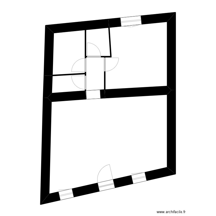 eckass. Plan de 5 pièces et 58 m2