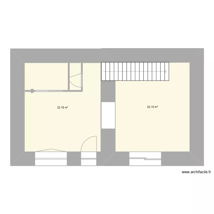 maison. Plan de 2  et 44 m²