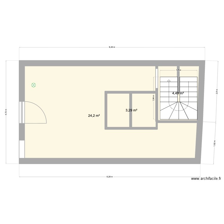 Chastan droite - Avant. Plan de 5 pièces et 98 m2