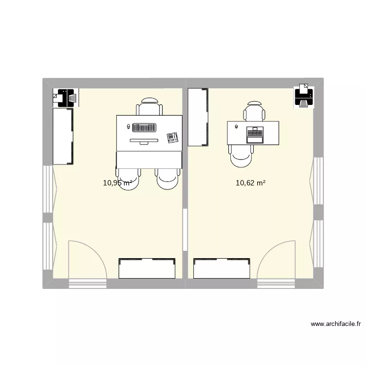 1233. Plan de 2  et 22 m²