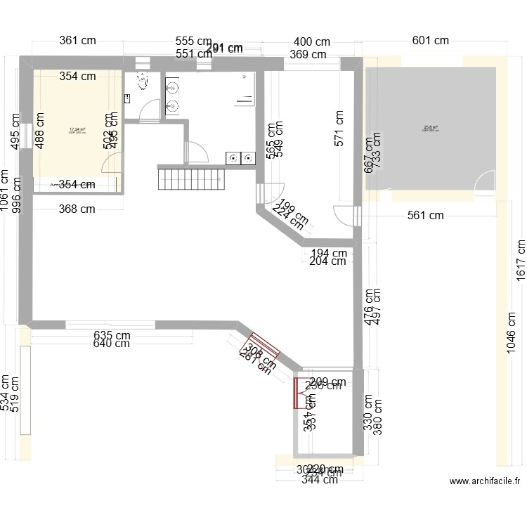 PLAN 2. Plan de 2 pièces et 43 m2