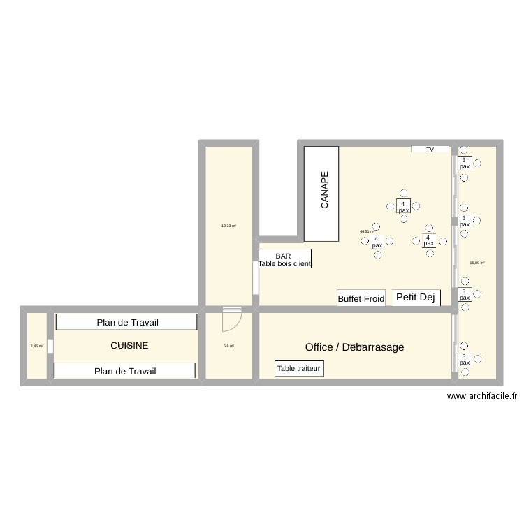 Shangri LA - B10 Gauche - 24 PAX. Plan de 7 pièces et 124 m2