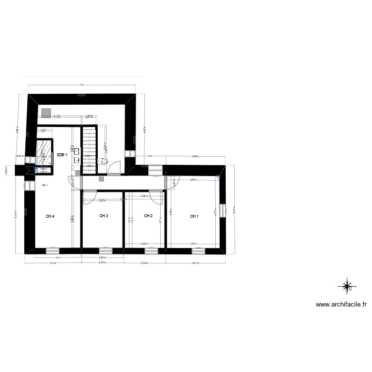 BERGERIE ETAGE"'''. Plan de 3  et 27 m²