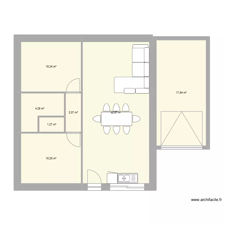 2 test. Plan de 7  et 78 m²