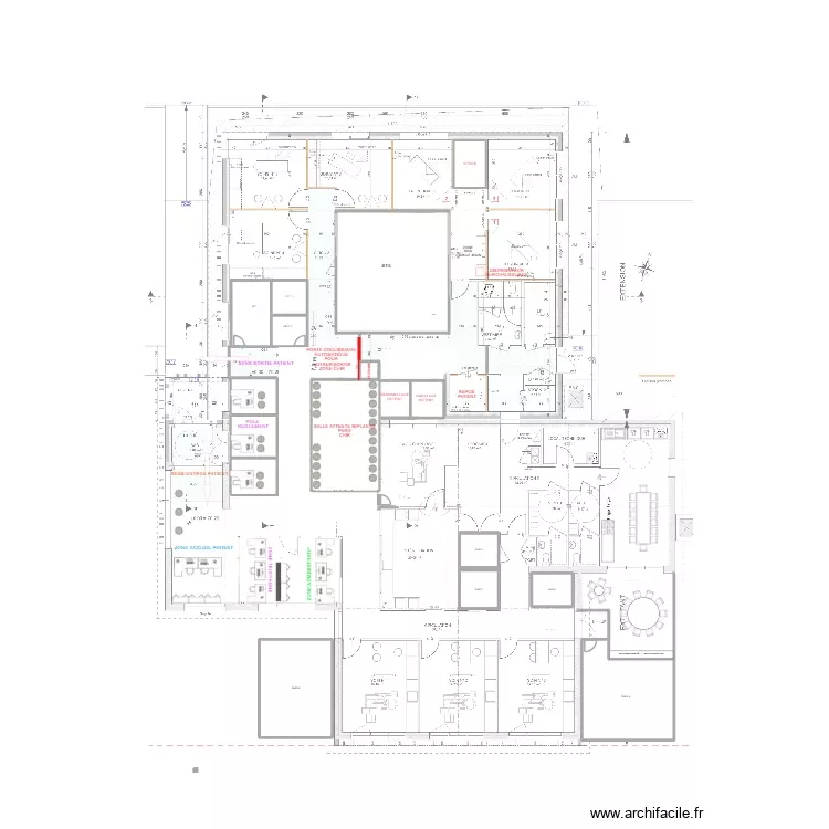 CABINET DENTAIRE 9. Plan de 17 Pièces et 267 m² CABINET DENTAIRE 9. Plan de 17 Pièces et 267 m²