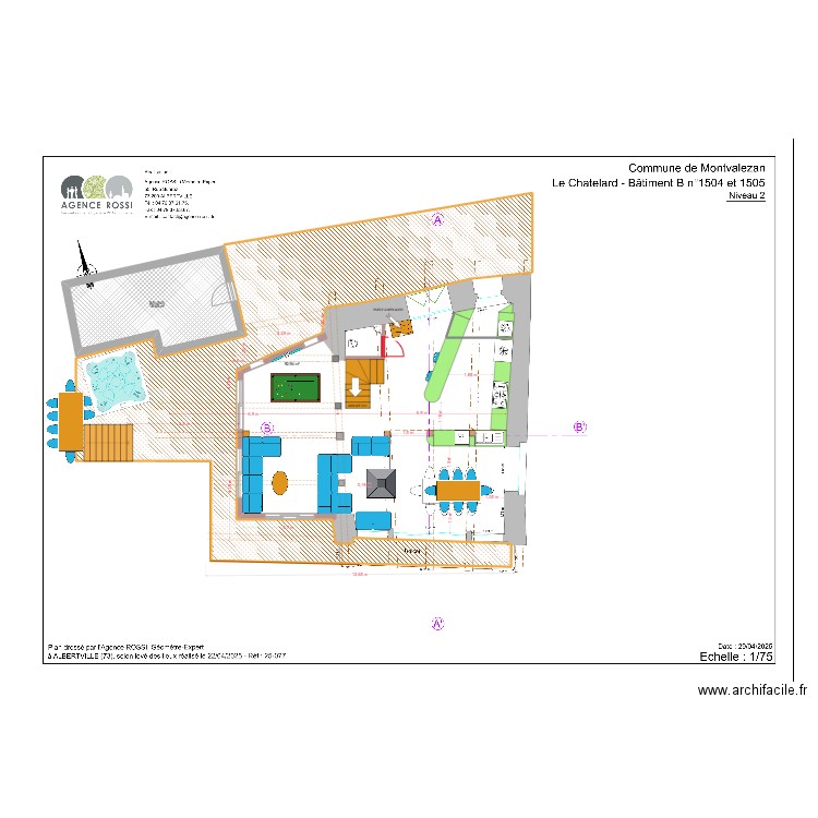 chatelard sejour geometre gde cuisine. Plan de 2 pièces et 112 m2