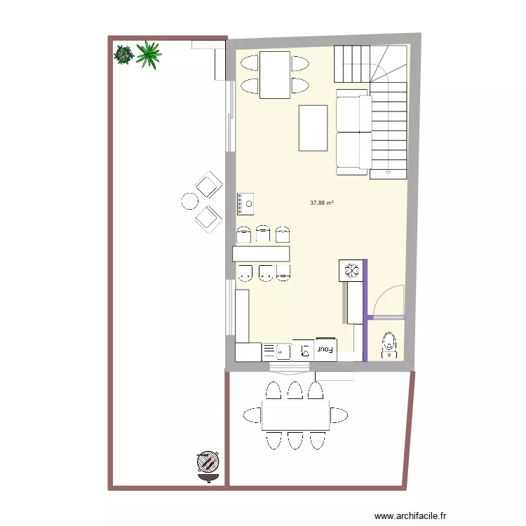 MaDam gite bas - plan cot&eacute;. Plan de 