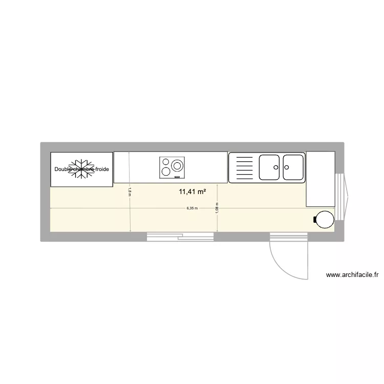 cuisine préau 3. Plan de 1 Pièce et 11 m² cuisine préau 3. Plan de 1 Pièce et 11 m²