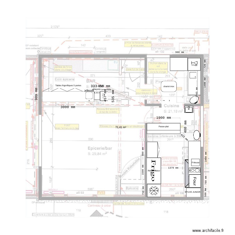 Chatelneuf. Plan de 1 pièce et 71 m2
