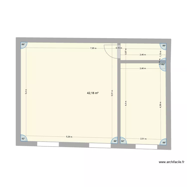 Bureau 30 Plan Modifié. Plan de 1 et 42 m² Bureau 30 Plan Modifié. Plan de 1 et 42 m²