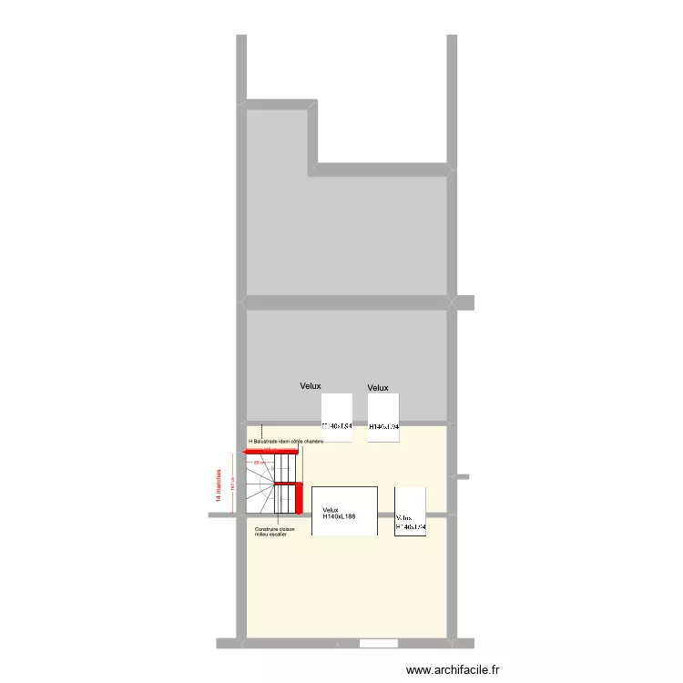 Banning 83 4e &eacute;tage : Arriv&eacute;e Escalier. Plan de 0 pièce et 0 m2
