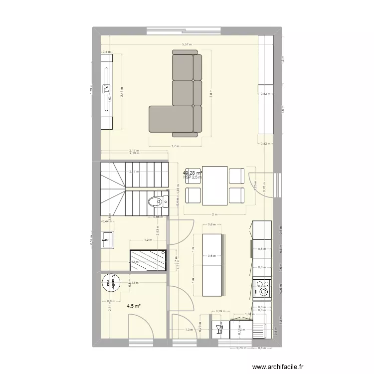 rez de chaussee. Plan de 2 et 54 m² rez de chaussee. Plan de 2 et 54 m²