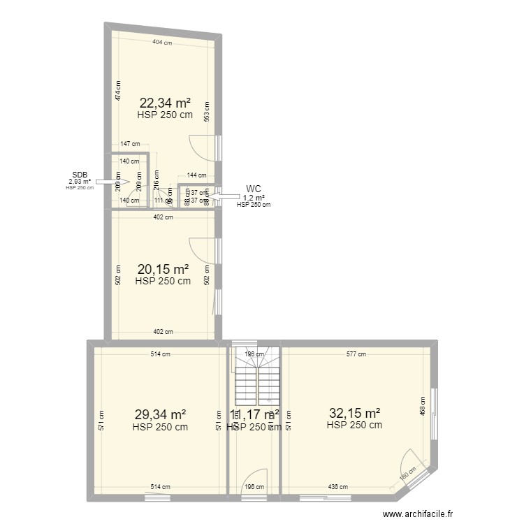 Sion les mines - Existant. Plan de 13 pièces et 365 m2