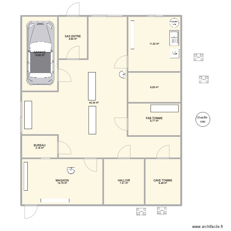 FROM DOMP. Plan de 10 pièces et 116 m2