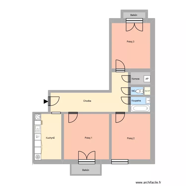 Opavsk&aacute; 789 byt 16 OV. Plan de 15 Pièces et 203 m²