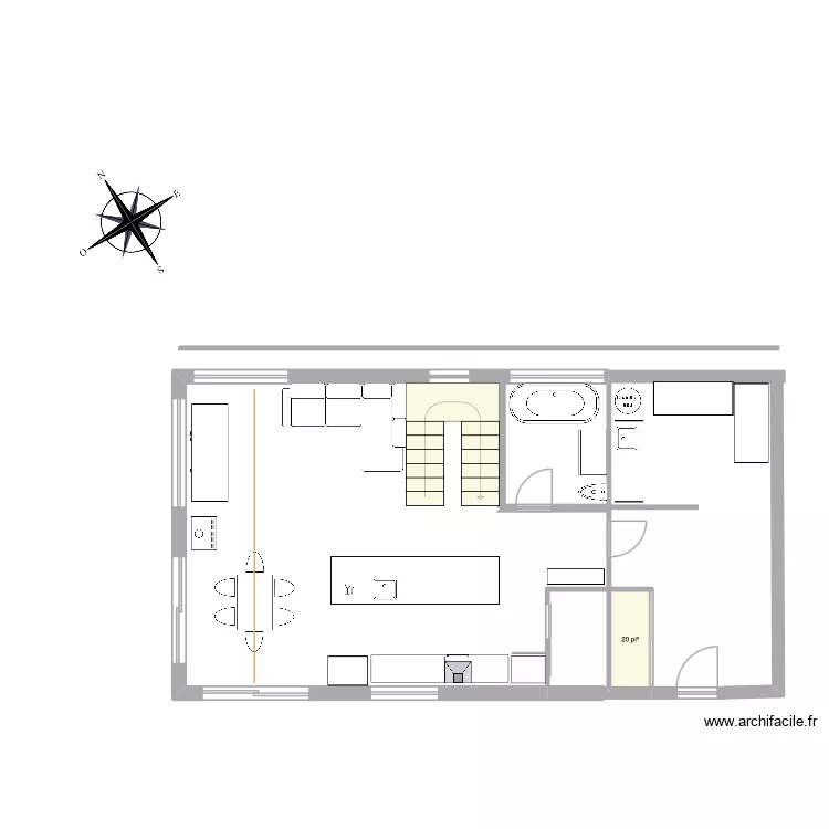 Plan rectangle. Plan de 1  et 2 m²