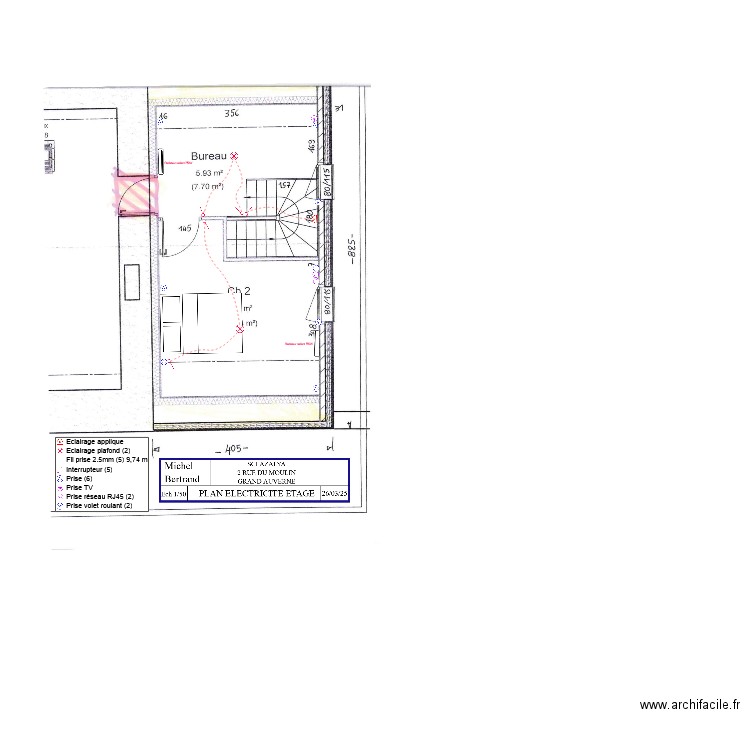 SCI AZALYA PLAN ELEC ETAGE 1. Plan de 0 pièce et 0 m2