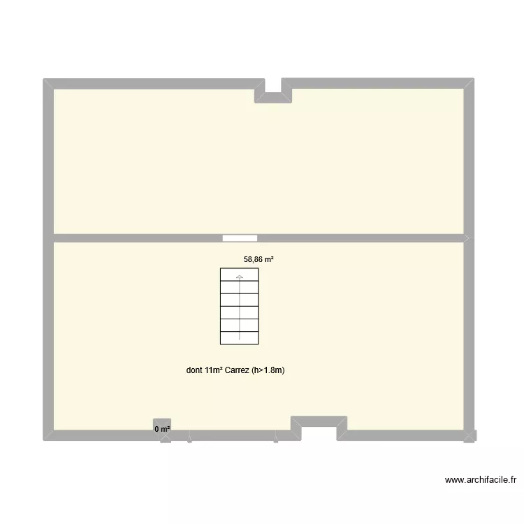 Combles. Plan de 2  et 59 m²