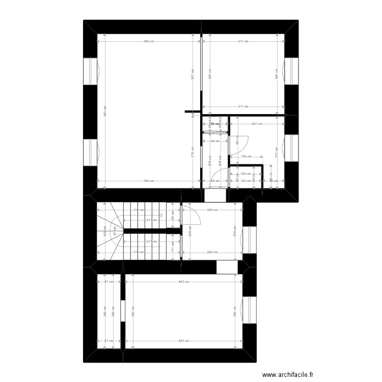 Corencon eglise. Plan de 17 pièces et 125 m2