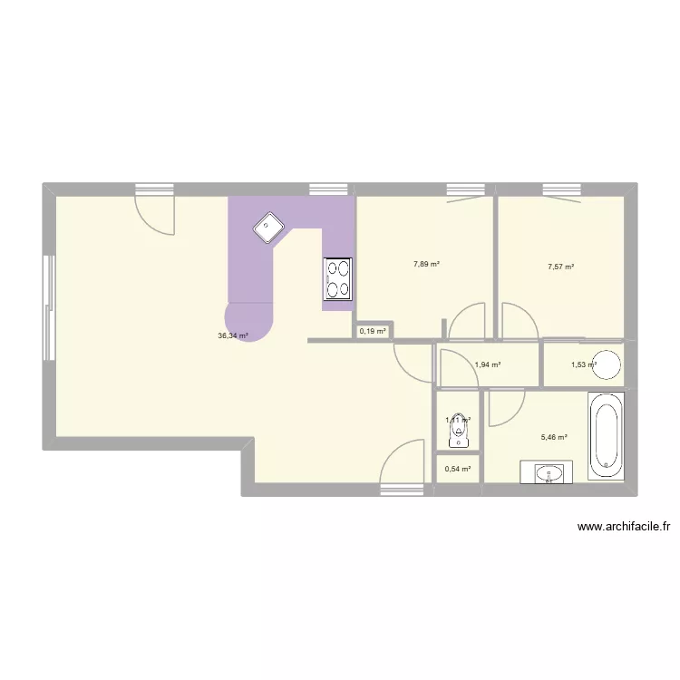 la seyne. Plan de 9  et 63 m²